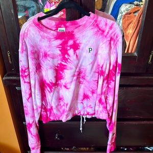 Tie dye pink Victoria secret crew neck